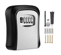 Key Lock Box Wall Monted - Code combiné à 4 chiffres - Stockage de clés extérieures sûr et lourd | Organiseur sécurisé et réutilisable - Porte-clé durable résistant aux intempéries
