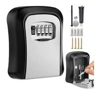 Key Lock Box - Wall Mounted Key Safe, 4 Digit Combination Storage Case