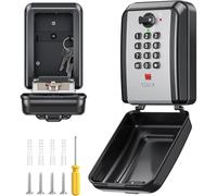 Key Lock Box with 12 Digit Combination LockBox for Keys with Resttable Code,Large Capacity & Weatherproof Outdoor