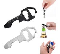 Key Ring Bottle Opener Multi Tool 2 Pieces 6 In 1 Pocket Tool Key Ring For Bottle Opener,Screwdriver,Ruler,Wrench,Screwdriver,File,Perfect Gift For Boyfriend,Husband,Father