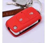 Key Soft Case Cover Capot de Protection e Voiture Convient pour Fox Golf VW Polo EOS Seat Skoda Jetta 2 Jusqu'en 2009 Bouton Pliant clés/Couleur: Rouge
