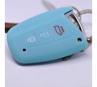 Key Soft Case Cover Housse de Protection Hyundai Genesis Clé de Voiture Télécommande SmartKey Santa Fe/Couleur: Bleu Fluorescent (Il Brille dans Le Noir!)