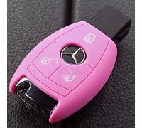 Key Soft Case Cover Manchon de Protection clé Mercedes Benz 3 Bouton Chrome SmartKey/Couleur: Rose