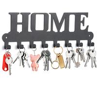 Key Tag With 8 Hooks,Key Ring Key Holder For Wall,Black,For Bedroom,Entryway,Living Room,Kitchen,Cloakroom (Black)