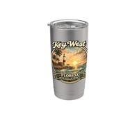 Key West Florida Keys Vacation à la plage West Key West Souvenir Gobelet isotherme en acier inoxydable double paroi