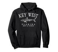Key West Florida Shark Lettres Blanches Vintage arquées Sweat à Capuche