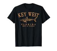 Key West Florida Shark Lettres rétro arquées Orange T-Shirt