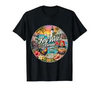 Key West, Floride, Floride Keys, Duval St. Conque Shell T-Shirt Graphique avec Valeur, Homme, Noir, L