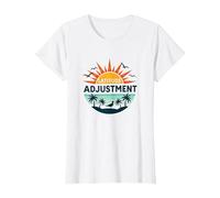 Key West Latitude Ajustement Tropical Paradise Getaway T-Shirt, Femme, Blanc, L