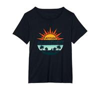 Key West Latitude Ajustement Tropical Paradise Getaway T-Shirt, Femme Grandes Tailles, Noir, 3X