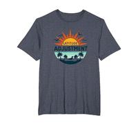 Key West Latitude Ajustement Tropical Paradise Getaway T-Shirt, Homme Grandes Tailles, Bleu Chiné, 5X Tall