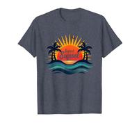 Key West Sunset Capital, Paradis Tropical pour Les Amoureux de la Plage T-Shirt, Homme, Bleu Chiné, XL
