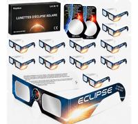 Keyaluo Lunettes pour éclipse solaire approuvées AAS 2026, lot de 12 lunettes pour éclipse solaire pour une observation directe du soleil - Certifiées ISO 12312-2:2015(E) & CE