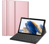 Keyboard Case Compatible with Samsung Galaxy Tab A8 10.5"" (Spanish Layout), Rose Gold