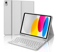Keyboard Case for iPad 10/11 Generation (10.9 Inch 2022/11 Inch A16 2025), Magnetic AZERTY Layout Keyboard Case for iPad 10th/11th with Pencil Holder, Light Grey