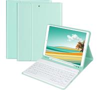 Keyboard Case for iPad 10.2 9th/8th/7th Generation 2021/2020/2019 i Pad Air 3 2019 i Pad Pro 10.5, AZERTY French Removable Wireless Bluetooth Keyboard Case (Mint Green)