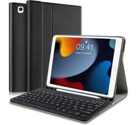 Keyboard Case for iPad 10.2 9th Generation 2021/8th Generation 2020/7th Generation 2019/Air 3rd Gen 2019/iPad Pro 10.5 2017 - Slim Protective Case with Stylus Holder