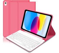 Keyboard Case for iPad 10th Generation 10.9 Inch 2022/11th Generation 11 Inch 2025, Magnetic Bluetooth Keyboard Case with Pencil Holder, AZERTY Layout Keyboard for iPad 11/10 Gen -Pink