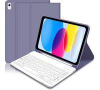Keyboard Case for iPad 10th Generation 10.9 Inch 2022/11th Generation 11 Inch 2025, Magnetic Keyboard Case with Pencil Holder, AZERTY Layout Keyboard for iPad 11/10th Generation -Purple