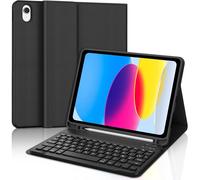Keyboard Case for iPad 11th 11 Inch 2025 ¿ AZERTY French Detachable Wireless Bluetooth Keyboard Case for iPad 10 th Generation 10.9 Inches, Black