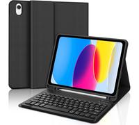 Keyboard Case for iPad 11th 11 Inch 2025 ¿ AZERTY French Detachable Wireless Bluetooth Keyboard Case for iPad 10 th Generation 10.9 Inches, Black