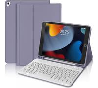 Keyboard Case for iPad 9th/8th/7th Generation 2021/2020/2019 10.2""/iPad Air 3 10.5"" 2019/iPad Pro 10.5, AZERTY French Magnetic Removable Bluetooth Keyboard Case with Pencil Holder, Purple Lavender