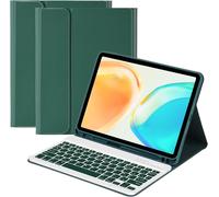 Keyboard Case for iPad Air 11 Inch 2024 iPad Air 5 2022/Air 4 2020 10.9 Inch, Keyboard Case for Pro 11 1st 2018 with Pen Holder, Case with Magnetic Wireless French AZERTY Keyboard (Dark Green)