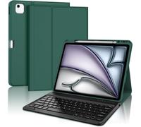 Keyboard Case for iPad Air 13 Inch (M3 2025/M2 2024) ¿ AZERTY French Detachable Wireless Bluetooth Keyboard, iPad Air 13 Inch Case with Pen Slot, Dark Green