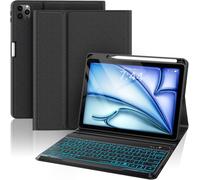 Keyboard Case for iPad Pro 11/Air 11(M2) inch, Wireless Backlit Keyboard for iPad Air 6/Air 5/Air 4th Generation 10.9 Inch with Pen Holder, [German QWERTZ]