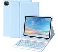 Keyboard Case for iPad Pro 11 inch 4G Jan 2022 / iPad Pro 11 inch 2021&2020&2018, iPad Air 5a/4th Gen, Detachable Bluetooth Keyboard with Pen Holder for iPad 11 inch(1a/2a/3rd gen), Sky Blue