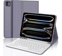 Keyboard Case for iPad Pro 11 Inch (M4) 2024, AZERTY French Detachable Wireless Bluetooth Keyboard for iPad Pro 11 Inch M4 2024 A2836/ A2837/ A3006, Purple