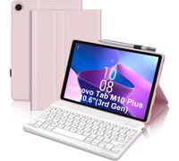 Keyboard Case for Lenovo Tab M10 Plus 10.6 Inch 2022 (3rd Generation), AZERTY Detachable Wireless Bluetooth Keyboard for Lenovo Tab M10 Plus 10.6 Inch, Pink