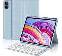 Keyboard Case for Redmi Pad Pro 12.1 Inch 2024, French AZERTY Detachable Magnetic Bluetooth Keyboard with Pen Slot for Xiaomi Redmi Pad Pro 12.1 Inch Tablet, Sky Blue