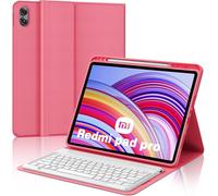 Keyboard Case for Redmi Pad Pro 12.1 Inch 2024, French AZERTY Detachable Magnetic Bluetooth Keyboard with Pen Slot for Xiaomi Redmi Pad Pro 12.1 Inch Tablet, Red