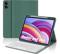 Keyboard Case For Redmi Pad Pro 12.1 Inches/Xiaomi Poco Pad 12.1 Inch 2024, French Azerty Detachable Magnetic Bluetooth Keyboard With Pen Slot For Xiaomi Redmi Pad Pro 12.1 Inch Tablet, Dark Green