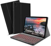 Keyboard Case For Samsung Galaxy Tab A8 10.5 Inch 2022 (Sm-X200/X205/X207), Slim Smart Cover With Detachable Magnetic Wireless Bluetooth Keyboard For Galaxy Tab A8 10.5 Inch