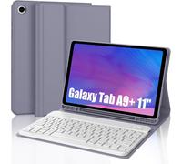 Keyboard Case for Samsung Galaxy Tab A9+ 11 Inch ¿ French AZERTY Detachable Wireless Bluetooth Keyboard for Galaxy Tab A9+ 11 Inches 2023, Lavender