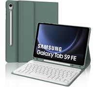 Keyboard Case for Samsung Galaxy Tab S10 FE 10.9 Inch 2025/S9 FE 10.9 Inch 2023 ¿ Galaxy Tab S9 FE/S10 FE 10.9 Inches, French AZERTY Magnetic Detachable Bluetooth Keyboard Dark Green