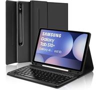 Keyboard Case For Samsung Galaxy Tab S10 Plus 12.4 Inches 2024 ¿ Azerty French Detachable Wireless Bluetooth Keyboard For Samsung Galaxy Tab S10 Plus 12.4 Inch, Black