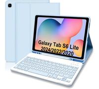Keyboard Case For Samsung Galaxy Tab S6 Lite 2024/2022/2020, Protective Case With Pen Holder, Wireless Keyboard (German Layout) For Tab S6 Lite 10.4 Inch (P610/P613/P615/P619/P620)