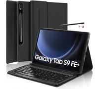 Keyboard Case for Samsung Galaxy Tab S9 FE+ 12.4 Inches ¿ AZERTY French Detachable Wireless Bluetooth Keyboard for S9 Plus 12.4 Inches 2023, Black
