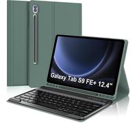 Keyboard Case for Samsung Galaxy Tab S9 FE+/Tab S9 FE Plus 12.4 Inch 2023 ¿ French AZERTY Detachable Magnetic Bluetooth Keyboard for Samsung Tab S9 FE+/S9 FE Plus 12.4 Inches, Dark Green