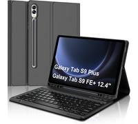 Keyboard Case for Samsung Galaxy Tab S9 FE+/Tab S9+ Plus 12.4 Inch 2023 ¿ French AZERTY Detachable Magnetic Bluetooth Keyboard for Samsung Tab S9 FE+/S9 Plus 12.4 Inches, Black