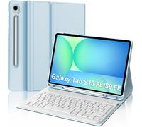 Keyboard Case For Samsung Tab S9 Fe 10.9 Inches/S10 Fe 10.9 Inches, Galaxy Tab S9 Fe/S10 Fe 10.9 Inches, French Azerty Magnetic Detachable Bluetooth Keyboard For Samsung S9 Fe 10.9 Inch Tablet, Sky