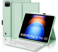 Keyboard Case for Xiaomi Pad 6s Pro 12.4 Inch 2024 ¿ AZERTY French Keyboard with Pen Slot, Detachable Wireless Bluetooth for Xiaomi Pad 6s Pro 12.4 Inch, Light Green
