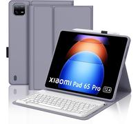 Keyboard Case for Xiaomi Pad 6s Pro 12.4 Inch 2024 ¿ AZERTY French Keyboard with Pen Slot, Detachable Wireless Bluetooth for Xiaomi Pad 6s Pro 12.4 Inch, Lavender Purple