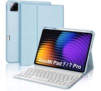 Keyboard Case for Xiaomi Pad 7/7 Pro 11.2 Inch 2024 ¿ AZERTY French Detachable Wireless Bluetooth Keyboard for Xiaomi ad 7/7 Pro 11.2 Inch 2024, Flesh Blue