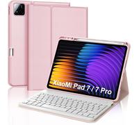 Keyboard Case for Xiaomi Pad 7/7 Pro 11.2 Inch 2024 ¿ AZERTY French Detachable Wireless Bluetooth Keyboard for Xiaomi ad 7/7 Pro 11.2 Inch 2024, Nude Pink