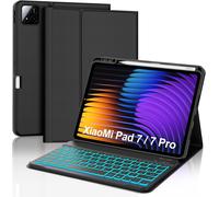 Keyboard Case for Xiaomi Pad 7/7 Pro 11.2 Inch 2024 ¿ AZERTY French Keyboard Backlit 7 Colours Detachable Wireless Bluetooth for Xiaomi ad 7/7 Pro 11.2 Inch 2024, Black