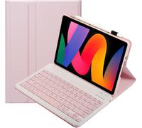 Keyboard Case for Xiaomi Redmi Pad SE Slim Cover with Detachable Wireless Magnetic QWERTY Keyboard for Redmi Pad SE 11 Inch (Pink)
